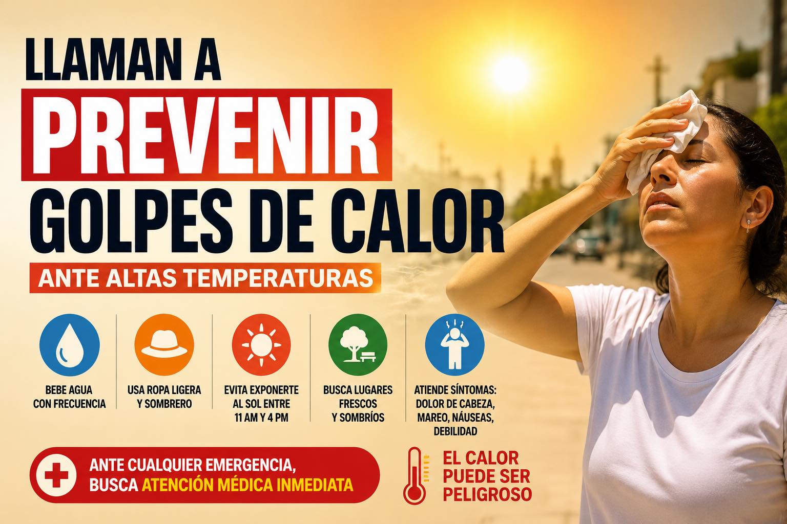 Llaman a prevenir golpe de calor ante altas temperaturas