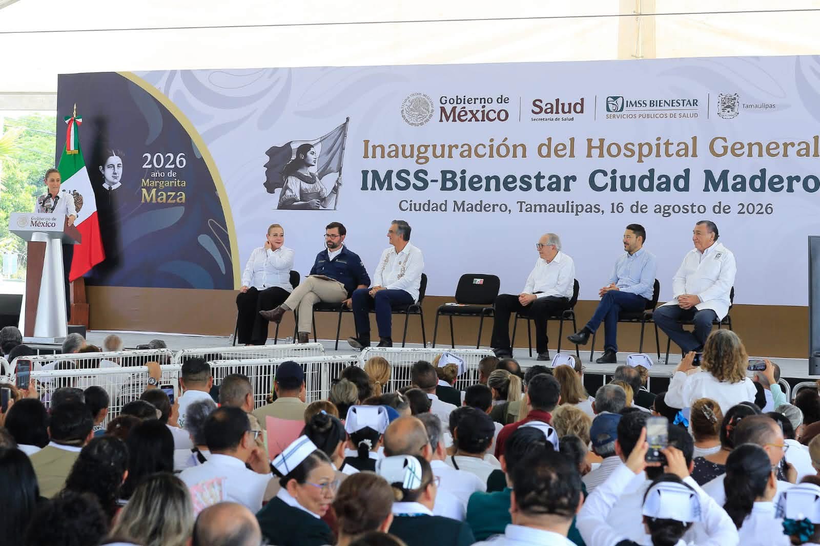 Inaugura Claudia Sheinbaum Hospital General de Ciudad Madero; brindará atención médica para 538 mil personas