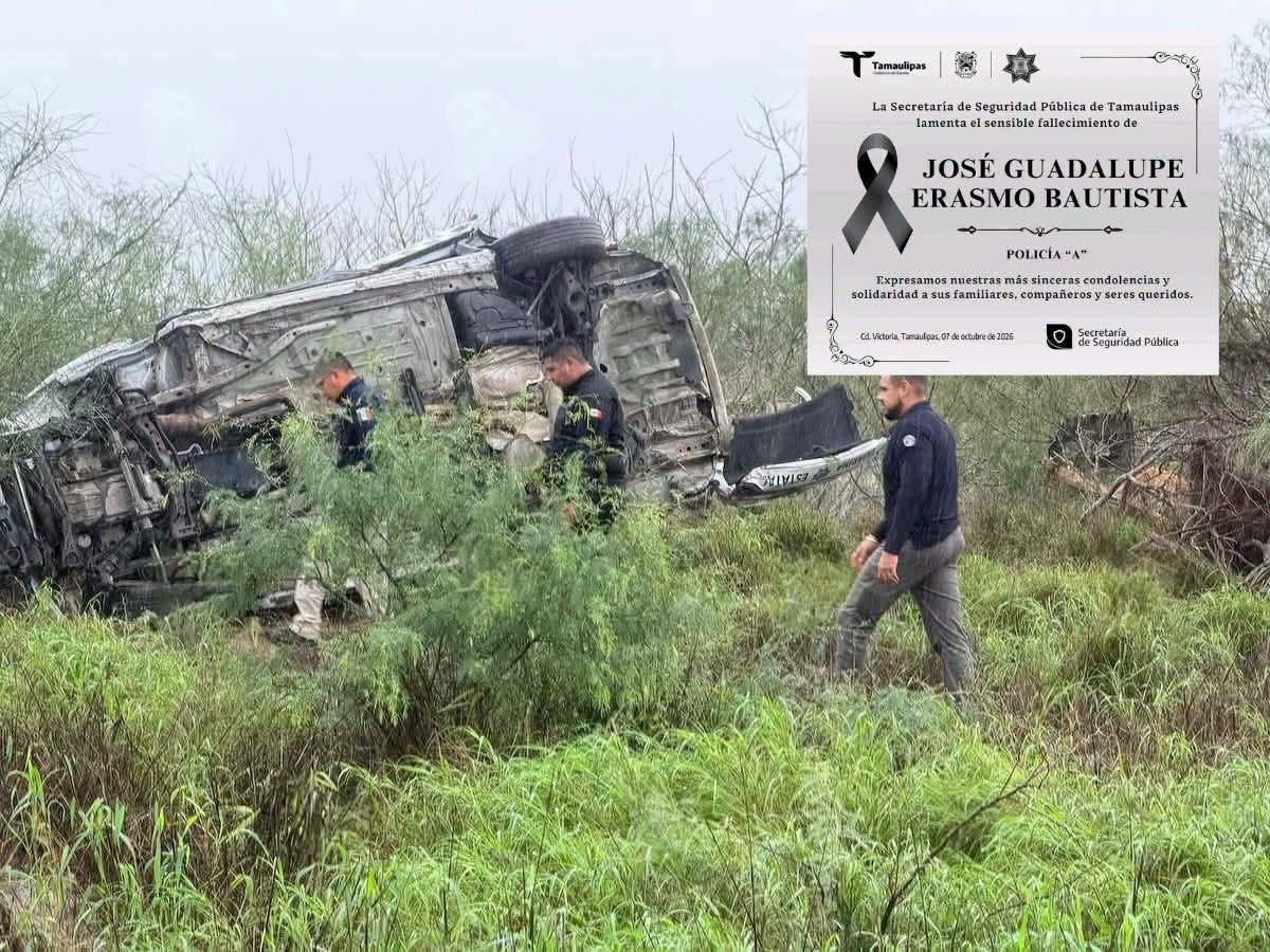 Muere policía estatal tras accidente en la carretera Matamoros–Victoria
